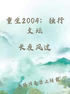 重生2004：獨(dú)行文壇